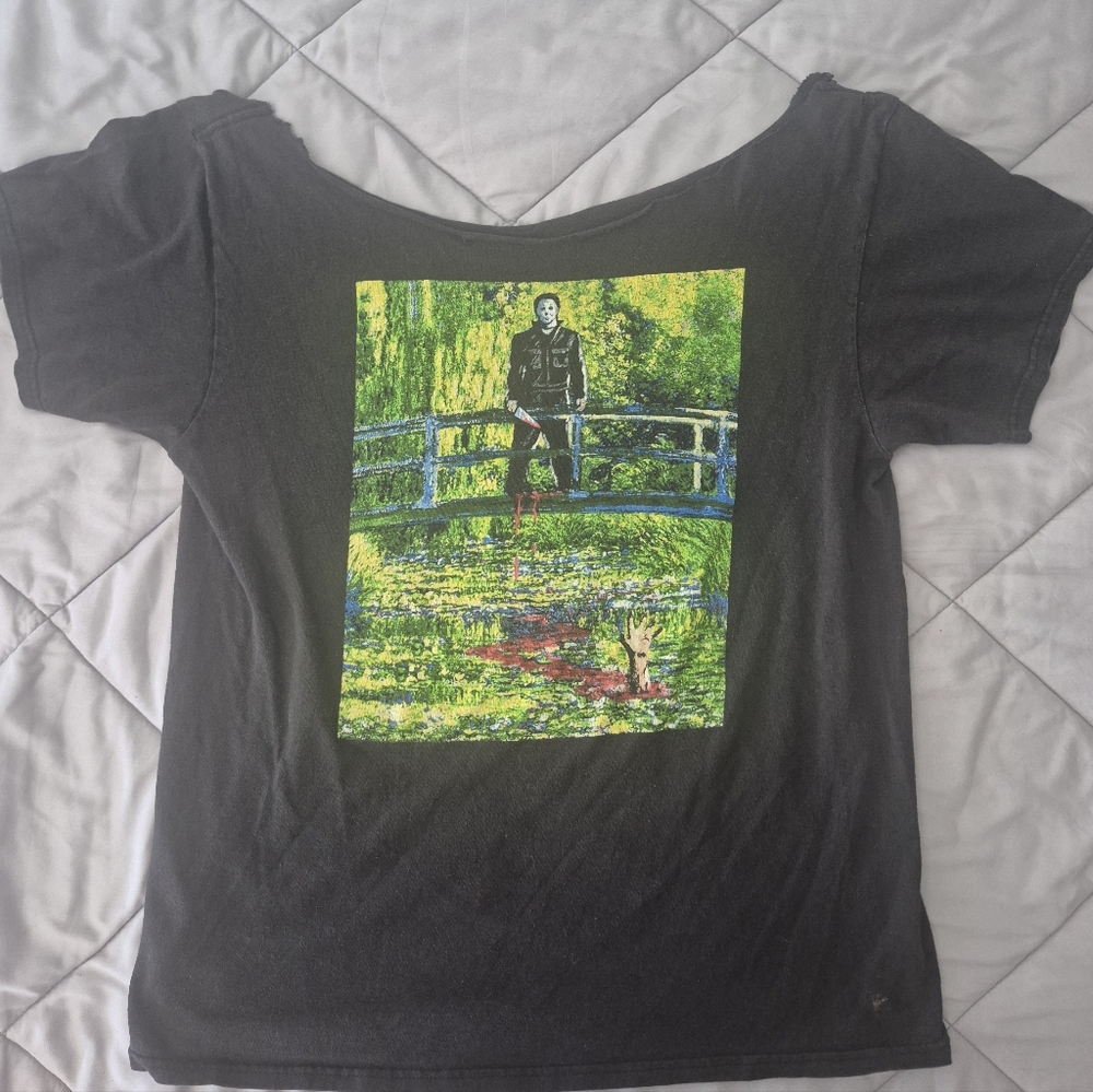 Graphic Black T-Shirt with Jason and Monet....cause Halloween!